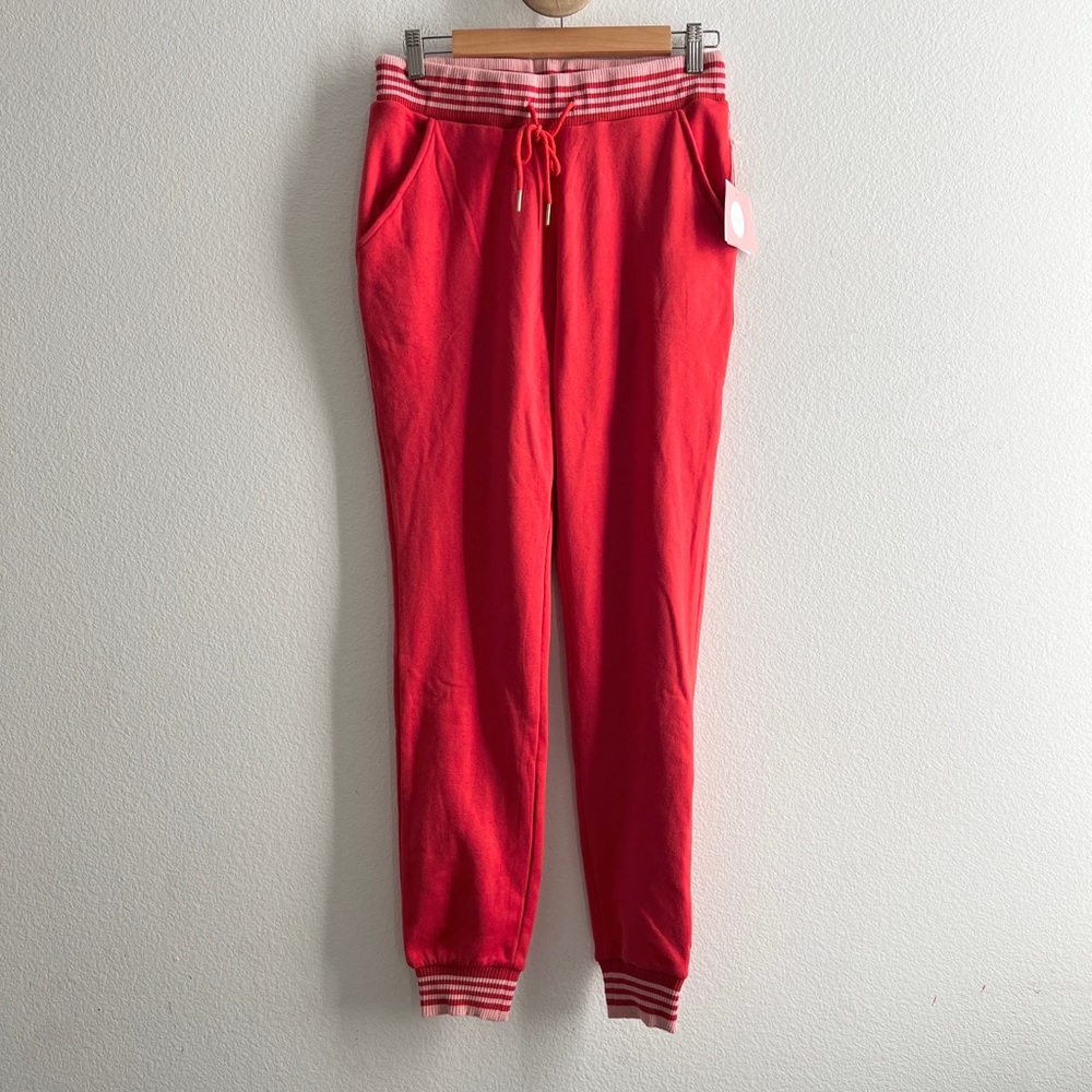 NWT Ban.do Nutmeg Slim Striped Waist Sweatpants